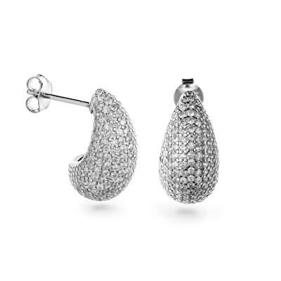 AGAIN Jewelry - Stříbrné náušnice s kubickými zirkony Tear Drop AJNS0059
