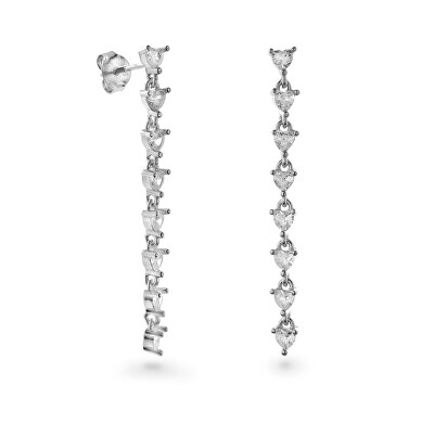 AGAIN Jewelry - Romantické stříbrné náušnice s kubickými zirkony AJNS0037