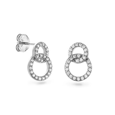 AGAIN Jewelry - Slušivé stříbrné náušnice s kubickými zirkony AJNS0018