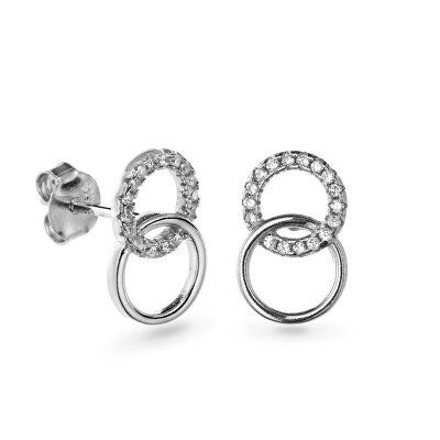 AGAIN Jewelry - Půvabné stříbrné náušnice s kubickými zirkony AJNS0036