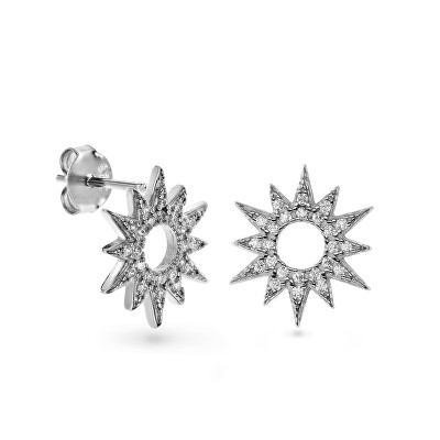 AGAIN Jewelry - Stříbrné sluníčkové náušnice s kubickými zirkony AJNS0027