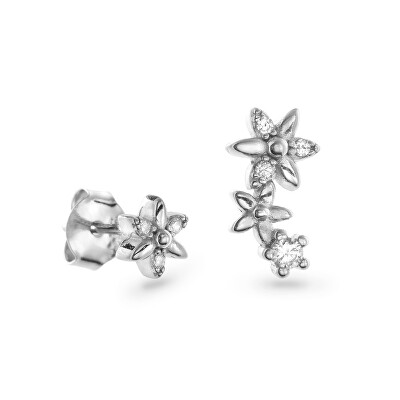 AGAIN Jewelry - Asymetrické stříbrné náušnice s kubickými zirkony AJNS0035