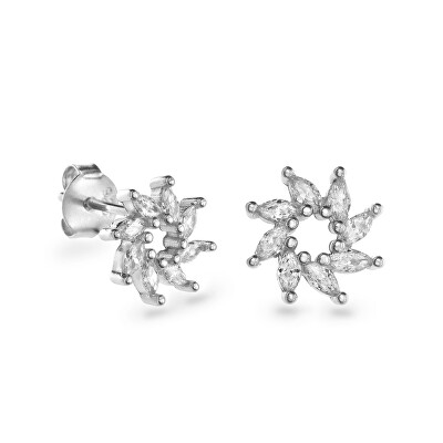 AGAIN Jewelry - Stříbrné náušnice pecky Slunce s kubickými zirkony AJNS0043