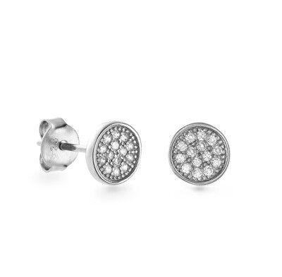 AGAIN Jewelry - Stříbrné peckové náušnice s kubickými zirkony AJNS0021