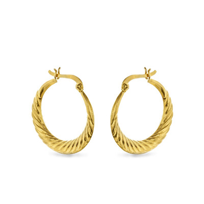 AGAIN Jewelry - Stylové pozlacené náušnice kruhy AJNS0063