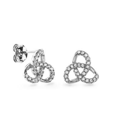AGAIN Jewelry - Stylové stříbrné náušnice s kubickými zirkony AJNS0017
