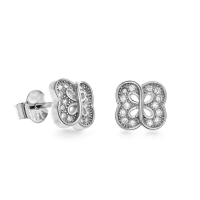 AGAIN Jewelry - Půvabné stříbrné náušnice s kubickými zirkony AJNS0026
