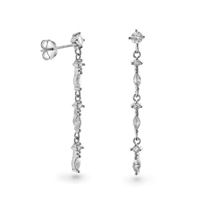 AGAIN Jewelry - Visací stříbrné náušnice s kubickými zirkony AJNS0011