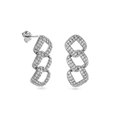 AGAIN Jewelry - Visací stříbrné náušnice s kubickými zirkony AJNS0058