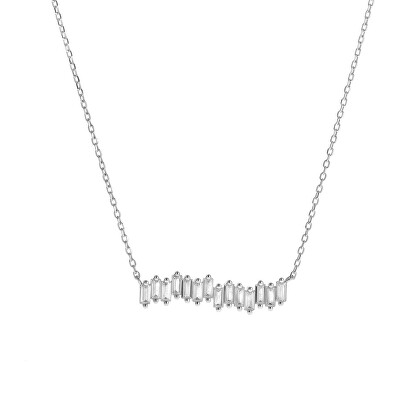 AGAIN Jewelry - Krásný stříbrný náhrdelník s čirými zirkony AJNA0012
