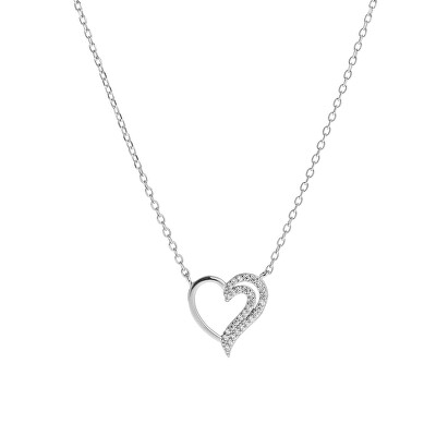 AGAIN Jewelry - Něžný stříbrný náhrdelník Srdce AJNA0015 (řetízek, přívěsek)