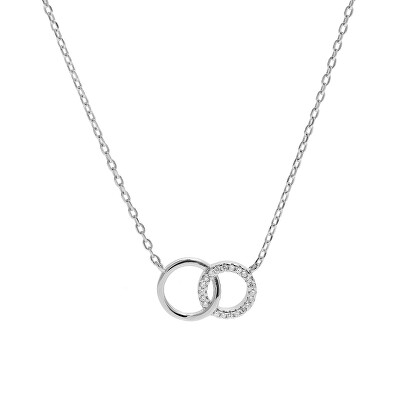 AGAIN Jewelry - Stříbrný náhrdelník Propojené kroužky AJNA0013