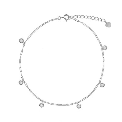 AGAIN Jewelry - Stříbrný náramek na nohu se zirkony AJNH0008