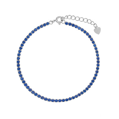 AGAIN Jewelry - Tenisový stříbrný náramek s modrými kubickými zirkony AJNR0002