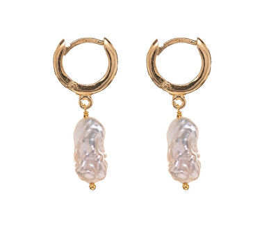 Alisia - Elegantní pozlacené náušnice s barokní perlou AL4683.01.000