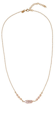 Alisia - Elegantní pozlacený náhrdelník s pravými perlami AL5110.01.000