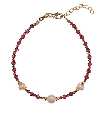 Alisia - Okouzlující náramek z granátu s pravými perlami AL5178.01.029