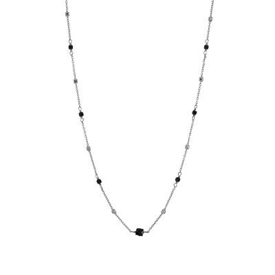 Alisia - Stylový stříbrný náhrdelník s černým spinelem AL4098-Argento-Spinello