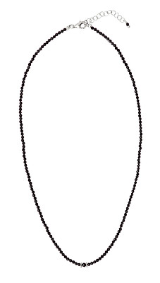 Alisia - Korálkový náhrdelník z černého spinelu AL1628-Argento-Spinello