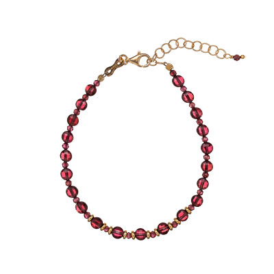 Alisia - Korálkový náramek z pozlaceného stříbra a granátu AL4264-Oro-Granato