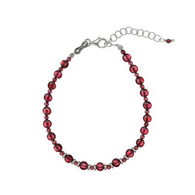 Alisia - Korálkový náramek ze stříbra a granátu AL4264-Argento-Granato