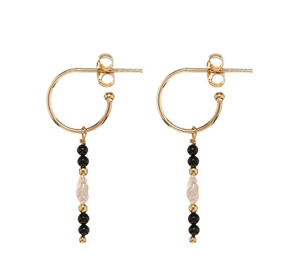 Alisia - Nádherné visací náušnice s pravými perlami a achátem AL5256.01.000