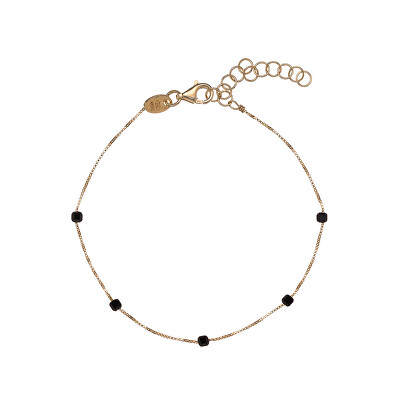 Alisia - Něžný pozlacený náramek s černým spinelem AL4082-Oro-Spinello