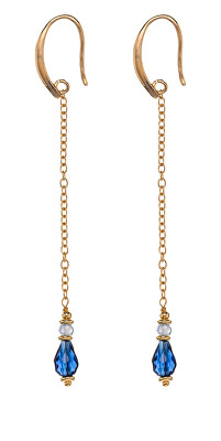 Alisia - Pozlacené dlouhé náušnice se zirkonem a krystalem AL5226.01.000