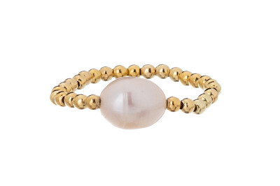 Alisia - Pozlacený kuličkový prsten s pravou perlou AL4640.01.000.D
