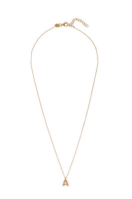 Alisia - Pozlacený náhrdelník se Swarovski perličkami "A" AL4258.01.901