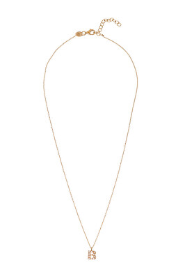 Alisia - Pozlacený náhrdelník se Swarovski perličkami "B" AL4258.01.902