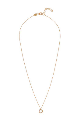 Alisia - Pozlacený náhrdelník se Swarovski perličkami "D" AL4258.01.904