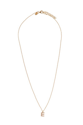 Alisia - Pozlacený náhrdelník se Swarovski perličkami "E" AL4258.01.905