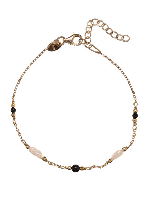 Alisia - Pozlacený náramek s pravými perlami a achátem AL5255.01.000