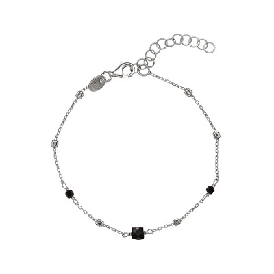 Alisia - Stříbrný náramek s černými korálky spinelu AL4099-Argento-Spinello