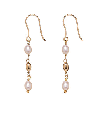 Alisia - Visací pozlacené náušnice s pravými perlami AL4138.01.000