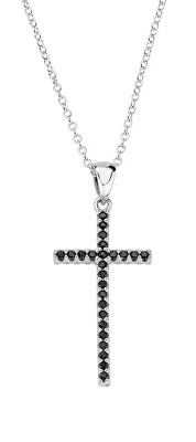 Amen - Stříbrný náhrdelník se zirkony Sacred Crosses CLCRDOBBNZ (řetízek, přívěsek)