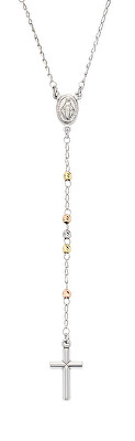 Amen - Stříbrný tricolor náhrdelník růženec Rosary CRO30BBRGD