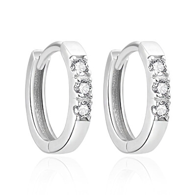 Agato - Třpytivé kruhové náušnice ze stříbra AGT-E250KW