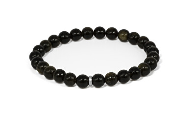Agato - Korálkový náramek z obsidiánu MINK142/20
