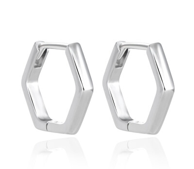 Agato - Moderní stříbrné náušnice Šestiúhelník AGT-E226K