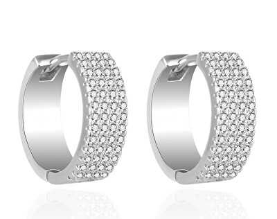 Agato - Nadčasové stříbrné kruhy s čirými zirkony AGT-E033KW