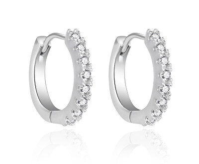 Agato - Slušivé kruhové náušnice se zirkony AGT-E201KW