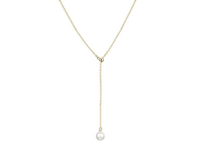 Agato - Pozlacený flexibilní náhrdelník s pravou perlou AGT-N003W-P-G