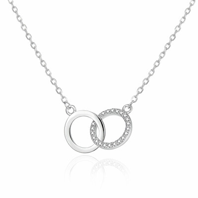 Agato - Půvabný stříbrný náhrdelník s propojenými kruhy AGT-N030W