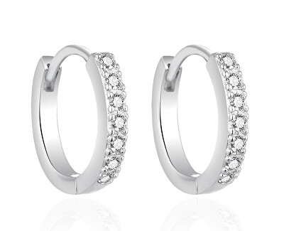 Agato - Stříbrné kruhové náušnice s čirými zirkony AGT-E060KW
