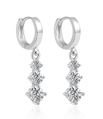 Agato - Stříbrné kruhové náušnice s čirými zirkony AGT-E069KW