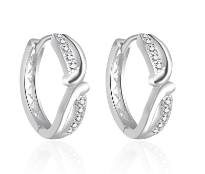 Agato - Stříbrné kruhové náušnice se zirkony AGT-E058KW