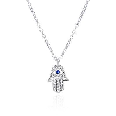 Agato - Stříbrný náhrdelník Hamsa AGT-N018W (řetízek, přívěsek)