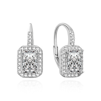 Agato - Třpytivé stříbrné náušnice se zirkony AGUC3525